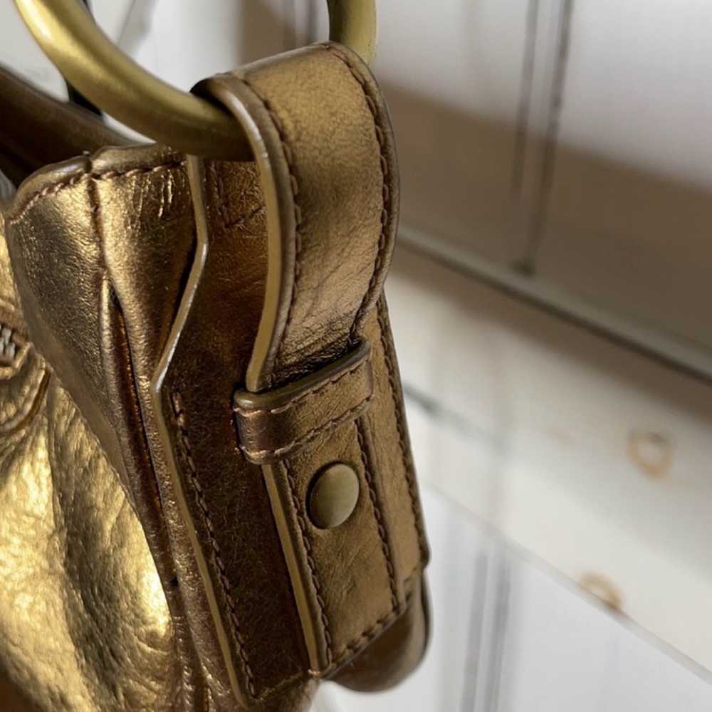 Burberry Metallic Gold Shoulder Bag with Brass Hardware - Picture 7 of 11